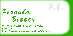 piroska bizzer business card